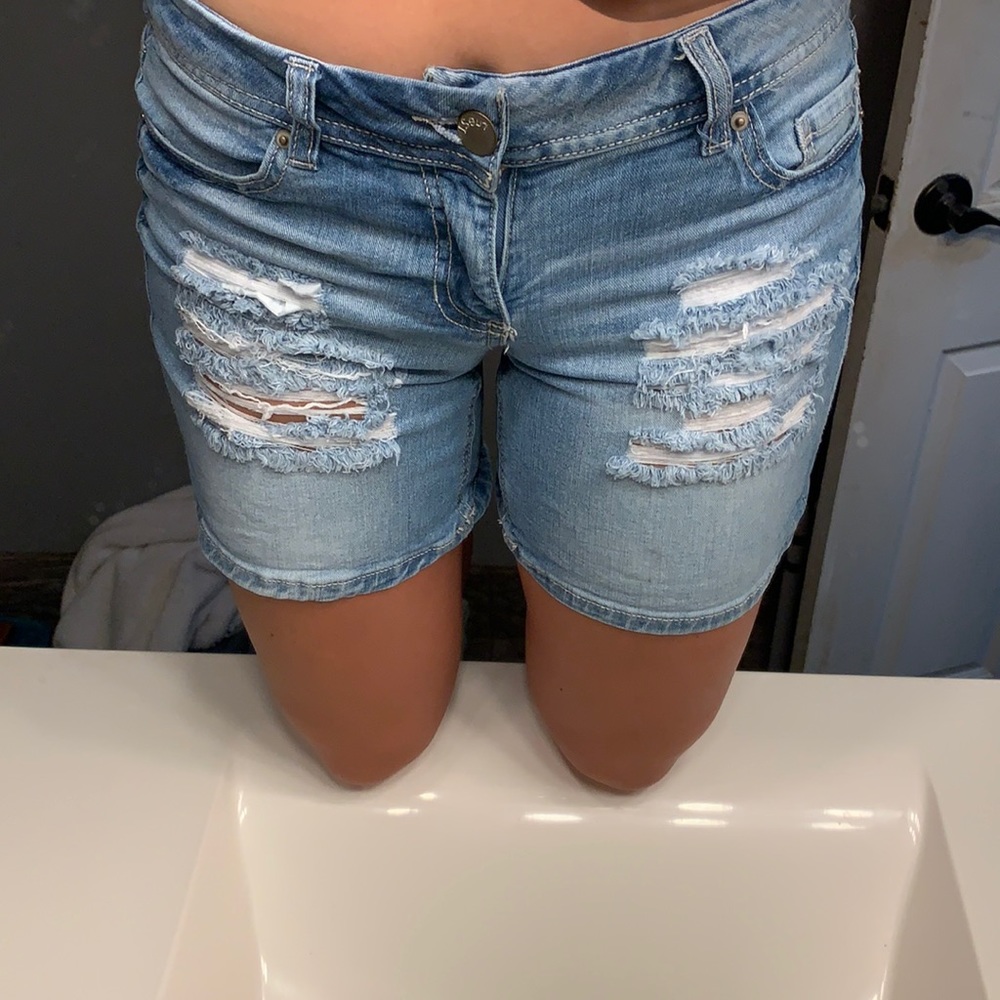Distressed denim shorts size 5/6